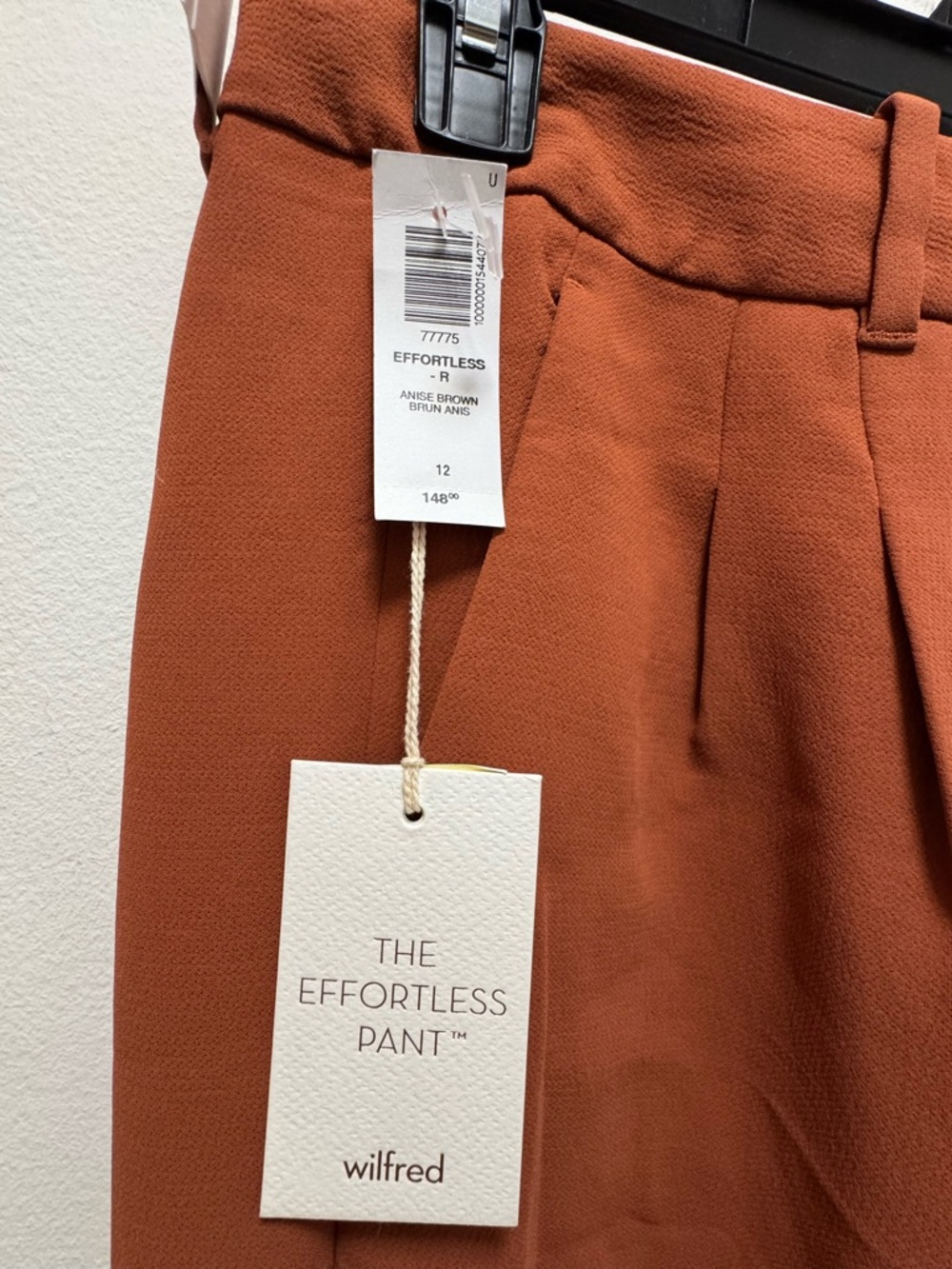 NWT $148 Aritzia Wilfred Anise Brown Crepette The Effortless Pants Size US 12 - Picture 4 of 6